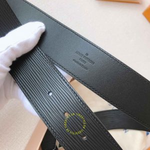 Thắt lưng Louis Vuitton nam mặt logo LV màu đen chì cao cấp - Ảnh 9