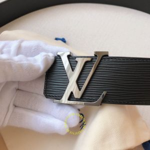 Thắt lưng Louis Vuitton nam mặt logo LV màu đen chì cao cấp - Ảnh 7