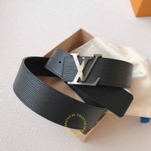 Thắt lưng Louis Vuitton nam mặt logo LV màu đen chì cao cấp - Ảnh 3