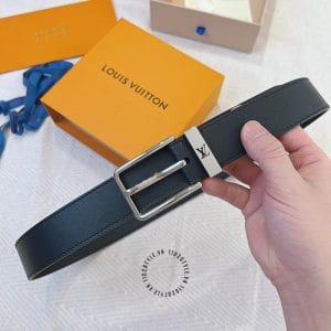Thắt lưng Louis Vuitton Pont Neuf da thật màu đen logo rỗng - Hình ảnh 5