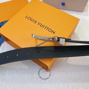 Thắt lưng Louis Vuitton Pont Neuf da thật màu đen logo rỗng - Hình ảnh 9