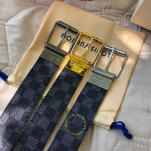 Thắt lưng Louis Vuitton nam dây đen caro replica 1:1 chính hãng - Ảnh 4