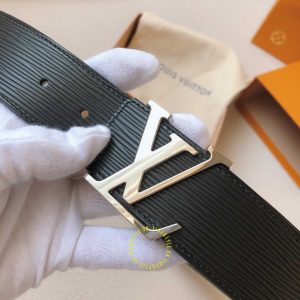 Thắt lưng Louis Vuitton da bò xịn mặt logo LV màu bạc cao cấp - Ảnh 2