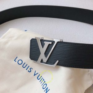 Thắt lưng Louis Vuitton da bò xịn mặt logo LV màu bạc cao cấp - Ảnh 4