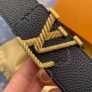 Thắt lưng LV nam mặt màu vàng hàng hiệu giá tốt - Ảnh 5