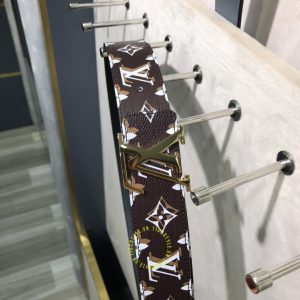 Thắt lưng nam LV mặt vàng dây họa tiết Monogram hàng hiệu - Ảnh 6