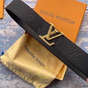 Thắt lưng LV nam mặt màu vàng hàng hiệu giá tốt - Ảnh 3