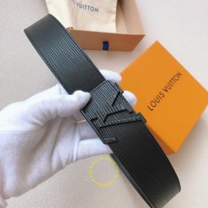 Thắt lưng Louis Vuitton nam mặt logo LV màu đen nhám giá tốt - Ảnh 4