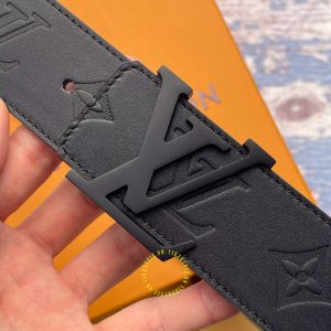 Thắt lưng Louis Vuitton nam họa tiết monogram màu đen nhám cao cấp - Ảnh 4