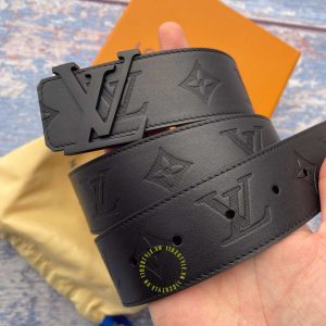 Thắt lưng Louis Vuitton nam họa tiết monogram màu đen nhám cao cấp - Ảnh 2