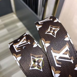 Thắt lưng nam LV mặt đen chì dây họa tiết Monogram hàng hiệu - Ảnh 5