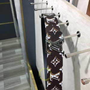 Thắt lưng nam LV mặt đen chì dây họa tiết Monogram hàng hiệu - Ảnh 6