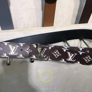 Thắt lưng nam LV mặt đen chì dây họa tiết Monogram hàng hiệu - Ảnh 7