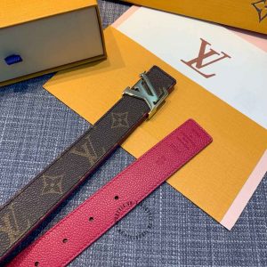 Thắt lưng nam LV dây nâu họa tiết monogram cao cấp - Ảnh 5