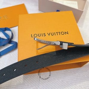 Thắt lưng Louis Vuitton Pont Neuf dây da thật màu đen khóa bạc - Ảnh 9