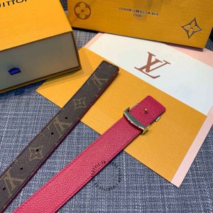 Thắt lưng nam LV dây nâu họa tiết monogram cao cấp - Ảnh 6