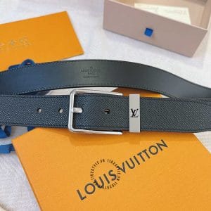 Thắt lưng Louis Vuitton Pont Neuf dây da thật màu đen khóa bạc - Ảnh 3