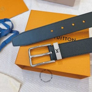 Thắt lưng Louis Vuitton Pont Neuf dây da thật màu đen khóa bạc - Ảnh 4