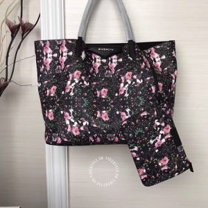 Túi xách Givenchy nữ đen họa tiết hoa hồng thời trang - Ảnh 3