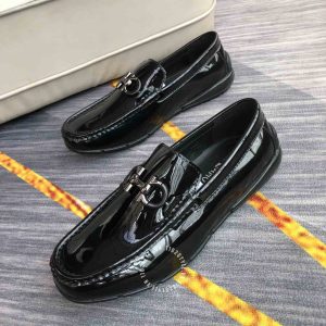 Giày Salvatore Ferragamo nam da đen bóng hàng hiệu giá tốt - Ảnh 3