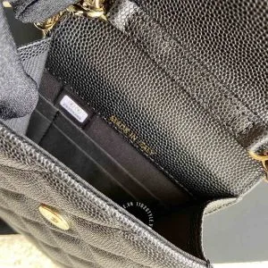 Túi đeo chéo mini Chanel nữ màu đen trần trám cao cấp - Ảnh 8