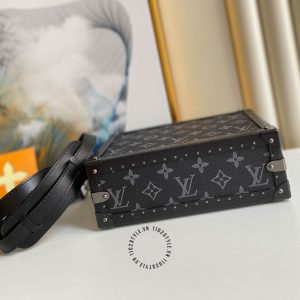 Túi hộp Soft Trunk LV hàng hiệu nữ màu đen họa tiết monogram - Ảnh 5