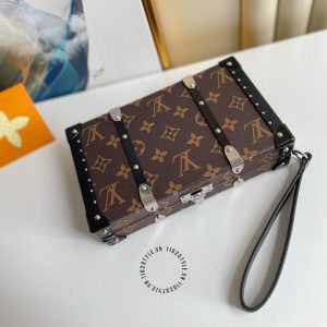 Túi LV hộp Soft Trunk hàng hiệu cao cấp màu nâu họa tiết monogram - Ảnh 3