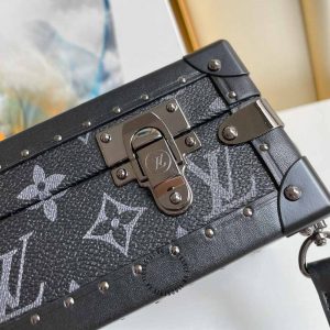 Túi hộp Soft Trunk LV hàng hiệu nữ màu đen họa tiết monogram - Ảnh 7