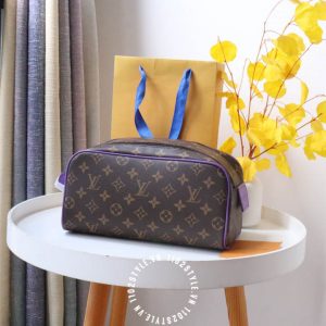 Túi LV trống Louis Vuitton nam hàng hiệu viền kẻ tím cao cấp