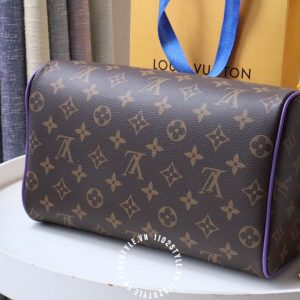 Túi LV trống Louis Vuitton nam hàng hiệu viền kẻ tím cao cấp - Ảnh 4