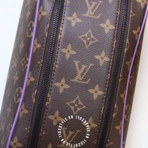 Túi LV trống Louis Vuitton nam hàng hiệu viền kẻ tím cao cấp - Ảnh 6