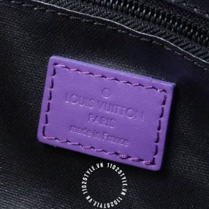 Túi LV trống Louis Vuitton nam hàng hiệu viền kẻ tím cao cấp - Ảnh 9