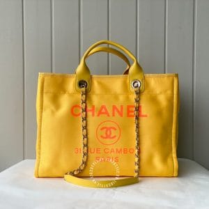 Túi xách Chanel bag màu vàng size lớn cao cấp - Hình ảnh 2