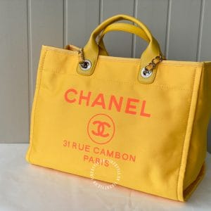 Túi xách Chanel bag màu vàng size lớn cao cấp - Hình ảnh 5