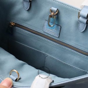 Túi LV Onthego Louis Vuitton Size to nữ màu xanh họa tiết dập chìm - Ảnh 6