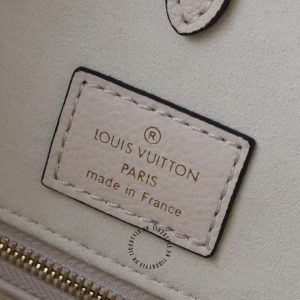 Túi LV Onthego Louis Vuitton Replica 1:1 chính hãng màu be họa tiết tím - Ảnh 8