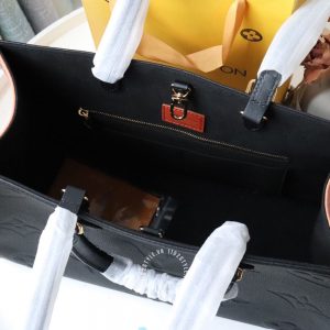 Túi LV Onthego hàng hiệu Size to nữ màu đen phối da báo Replica 1:1 - Hình ảnh 8