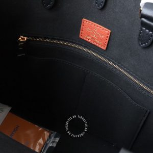 Túi LV Onthego hàng hiệu Size to nữ màu đen phối da báo Replica 1:1 - Hình ảnh 9