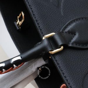 Túi LV Onthego hàng hiệu Size to nữ màu đen phối da báo Replica 1:1 - Hình ảnh 5