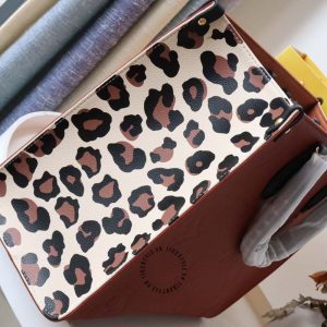 Túi LV Onthego Size to nữ hàng hiệu cao cấp màu cam đất họa tiết da báo - Ảnh 4