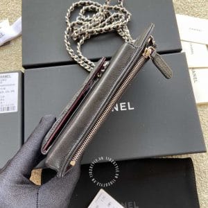 Túi đeo chéo mini hãng Chanel trần trám màu đen cao cấp - Ảnh 9