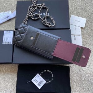 Túi đeo chéo mini hãng Chanel trần trám màu đen cao cấp - Ảnh 7