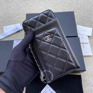 Túi đeo chéo mini hãng Chanel trần trám màu đen cao cấp - Ảnh 6