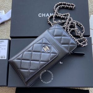 Túi đeo chéo mini hãng Chanel trần trám màu đen cao cấp - Ảnh 2