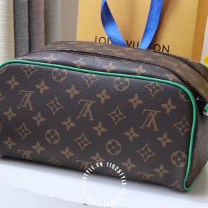 Túi LV trống Louis Vuitton nam hàng hiệu viền kẻ xanh lá cao cấp - Ảnh 3