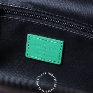 Túi LV trống Louis Vuitton nam hàng hiệu viền kẻ xanh lá cao cấp - Ảnh 9