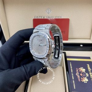 Đồng hồ Patek Philippe Nautilus 5719/10G-010 Full Diamond Replica 1:1 - Ảnh 4
