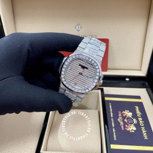 Đồng hồ Patek Philippe Nautilus 5719/10G-010 Full Diamond Replica 1:1 - Ảnh 3