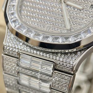 Đồng hồ Patek Philippe Nautilus 5719/10G-010 Full Diamond Replica 1:1 - Ảnh 11