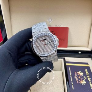 Đồng hồ Patek Philippe Nautilus 5719/10G-010 Full Diamond Replica 1:1 - Ảnh 2